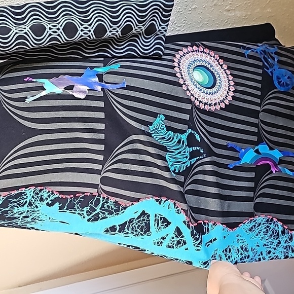 Desigual Multi Color Print Long Sleeve Black Midi Dress - Picture 5 of 10